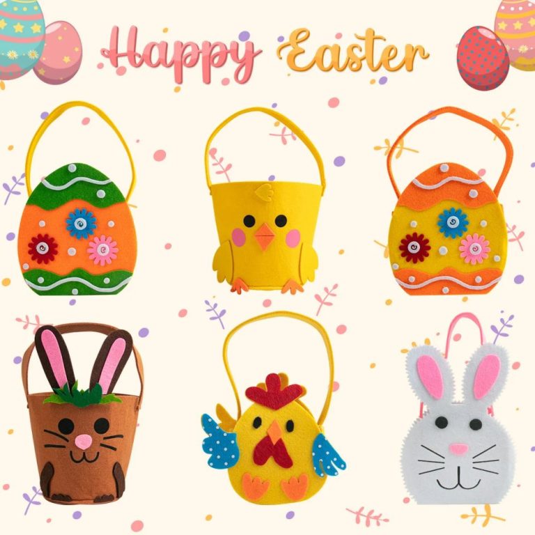 Felt Basket Cartoon Rabbit Eggs Easter Decoration Manufacturers