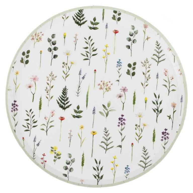 Floral Pattern Paper Dessert Plates Bulk