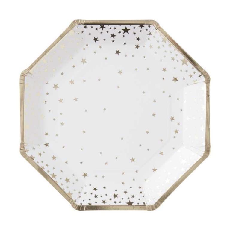 Gold Foiled Star Paper Plate Wholesale Fancy Paper Plates For Party