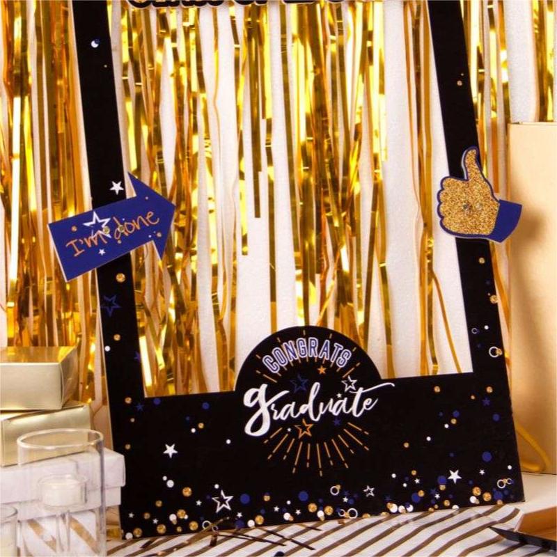 Graduation photo props frame foil curtains