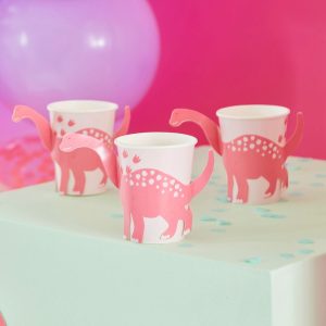 Producer of Personalised Pink Pop Out Dinosaur Paper Cups