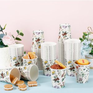 Vintage Wildflower Paper Cups