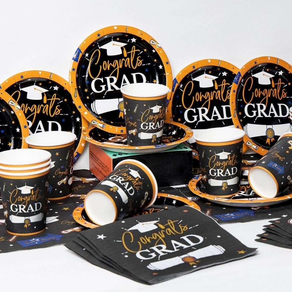 graduation themed tableware set wupplier