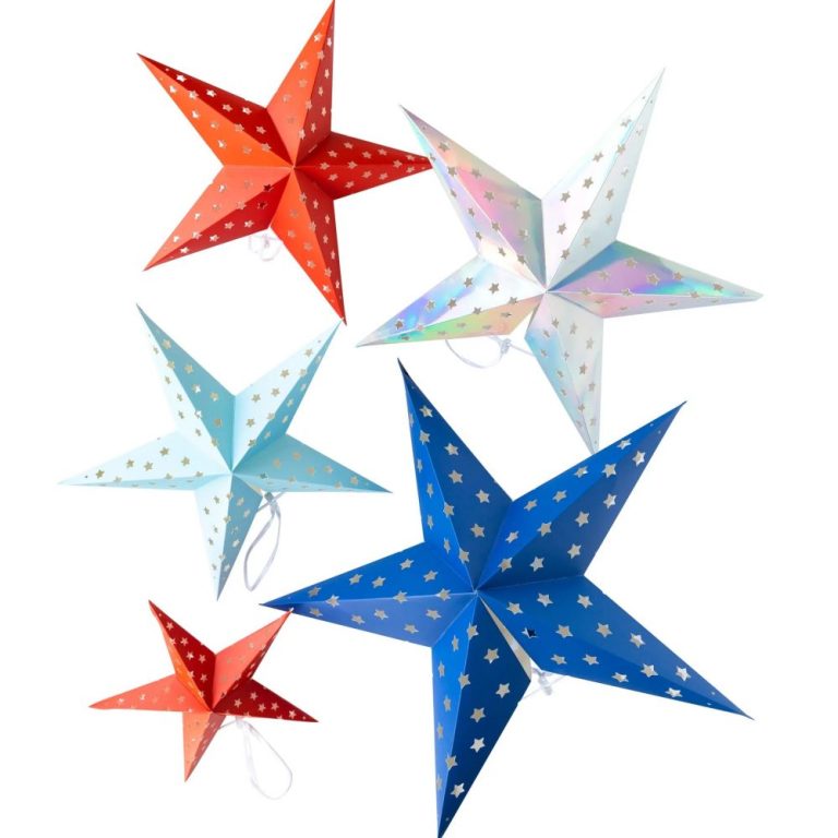 3d Patriotic Star Hanging Decorations 5ct Independence Day Decorations Suppliers