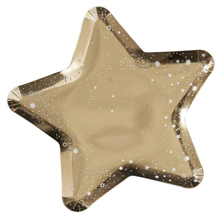 Gold Star Shaped Paper Plates MOQ 10000 PCS