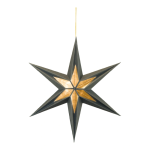 Paper Black And Gold Folding Star With Hook And Magnetic Fastener