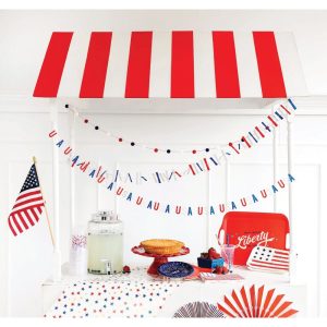 Patriotic Stars Stripes Mini Banner Set Lifestyle