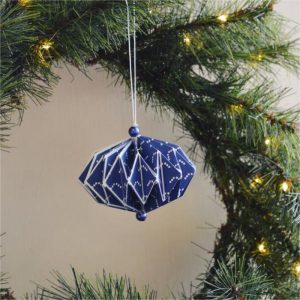 Personalized Blue Paper Christmas Tree Ornaments