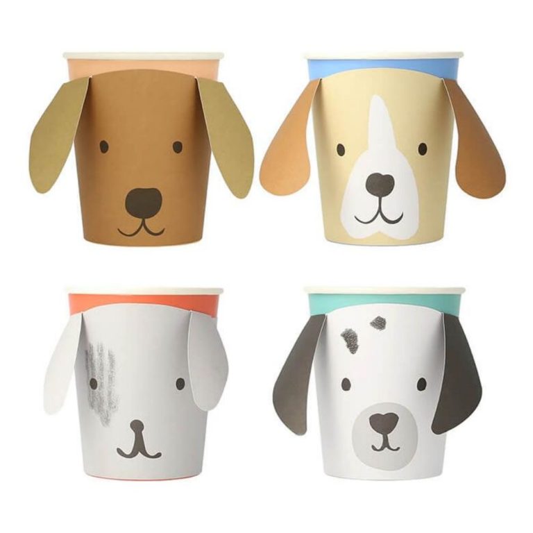 Puppy Paper Cups Custom Logo Paper Cups Set of 4 MOQ 1000 Sets