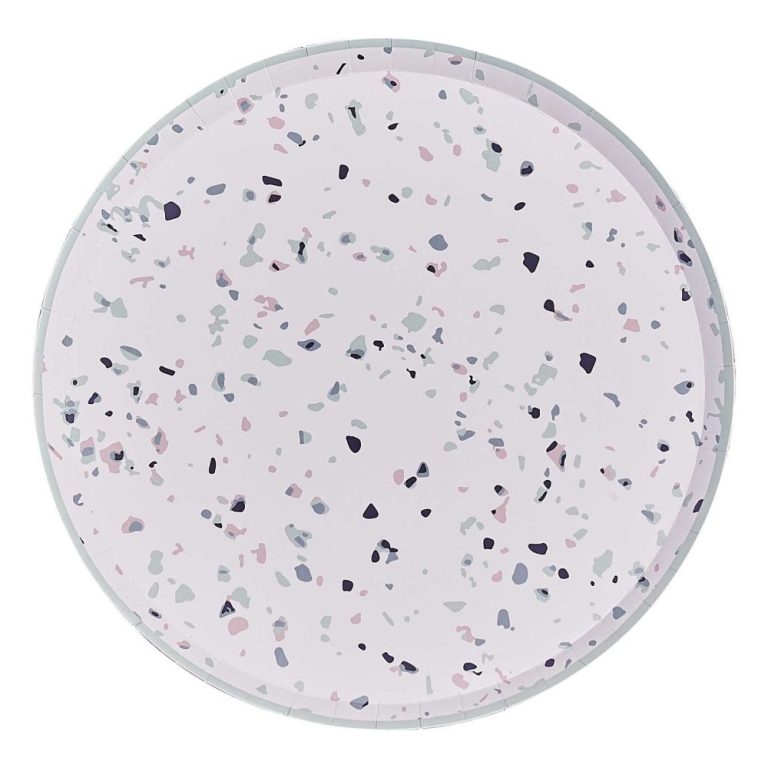 Terrazzo Custom Print Paper Plates MOQ 10000 PCS