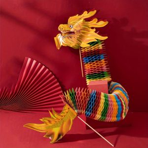 Traditional Chinese Honeycomb Paper DIY Dragon Toy