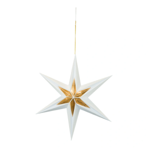 White Gold Paper Folding Star 6 Corners With Pendant Magnetic Clasp 40cm