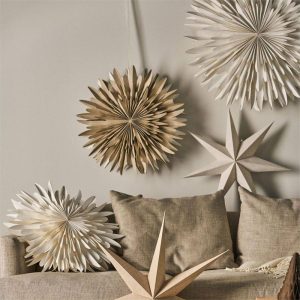 Beige Polka Dots Paper Advent Star Wall Decor