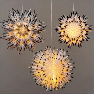 Bright Hand Pleated Paper Snowflake Fan Lights