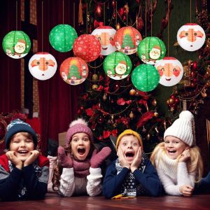 Christmas Colorful Custom Round Paper Lanterns