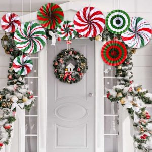 Christmas Party Decorations Candy Paper Fans Wholesale