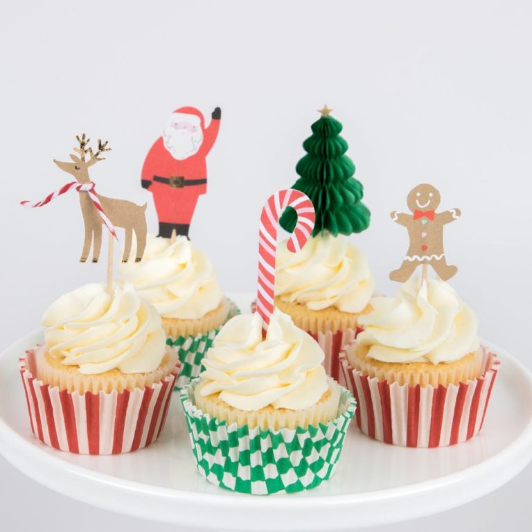 Christmas Party Personalized Shiny Gold Foil House Cupcake Kit