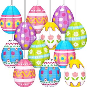 Custom Easter Paper Lanterns Decorative Easter Egg Shaped Party Supplies