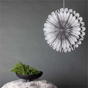 Gray Decorative Hollow Paper Lamp