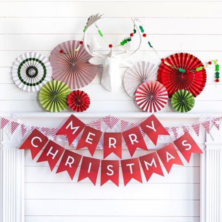 Merry Christmas Party Paper Fans Christmas Tree Decorations Supplier