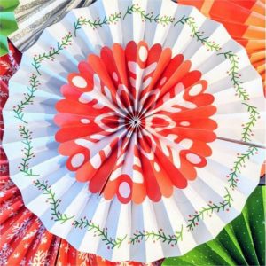 Personalized Christmas Party Paper Fan Decorations 1