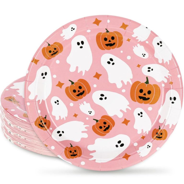 Pink Halloween Paper Plates Disposable Plates Decorative Party Plates Supplier