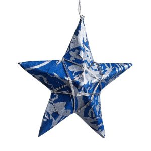 Silver Sky Star Folded Paper Ornament Chritsmtas Tree Decorations Supplier