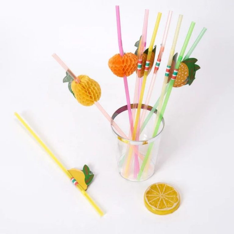 Summer Fruit Honeycomb Party Drinking Straws