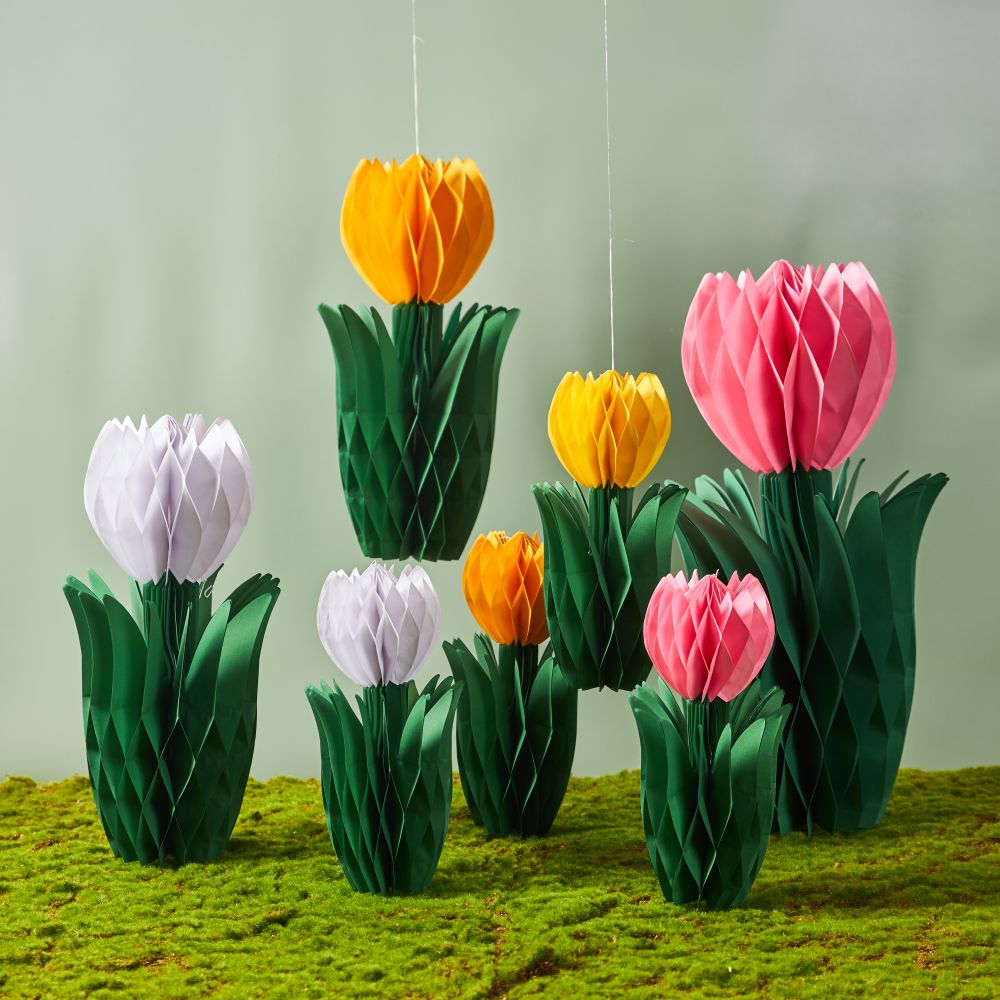 paper tulip centerpieces honeycomb crafts