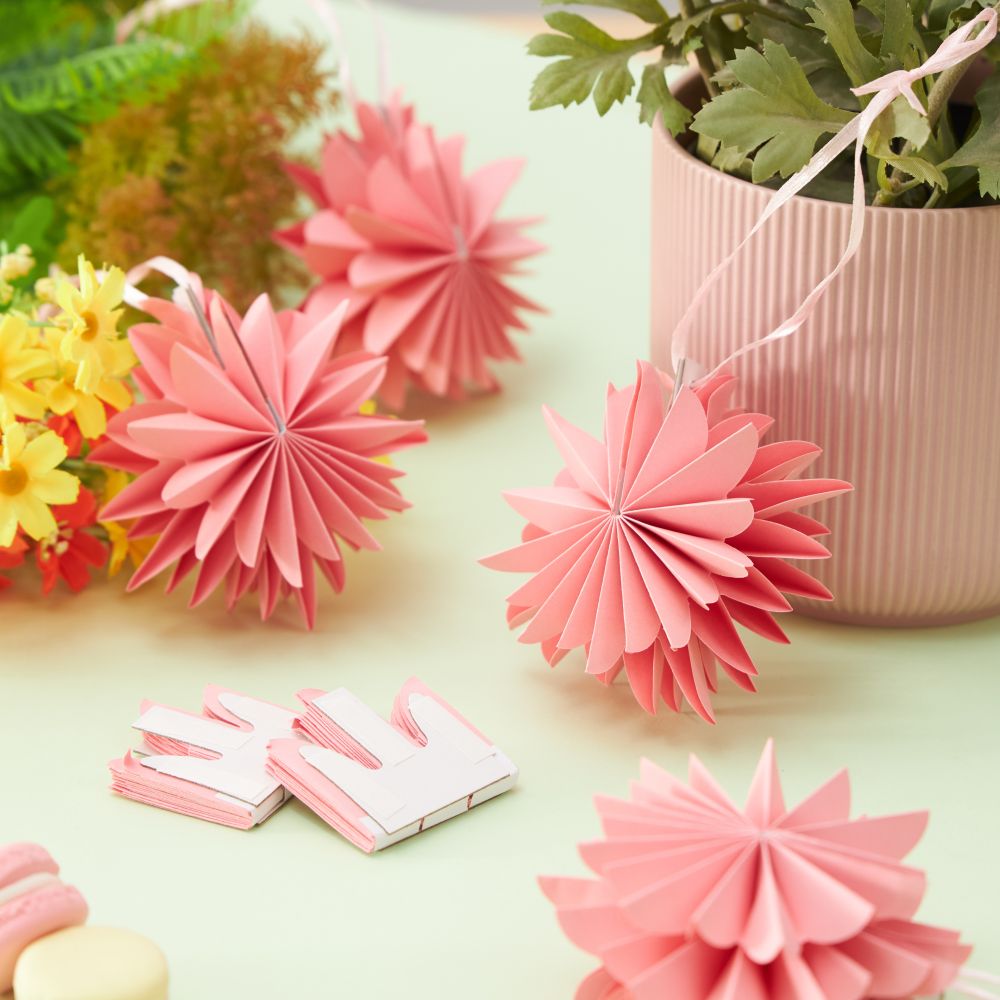 pink multilayer party paper fan decorations