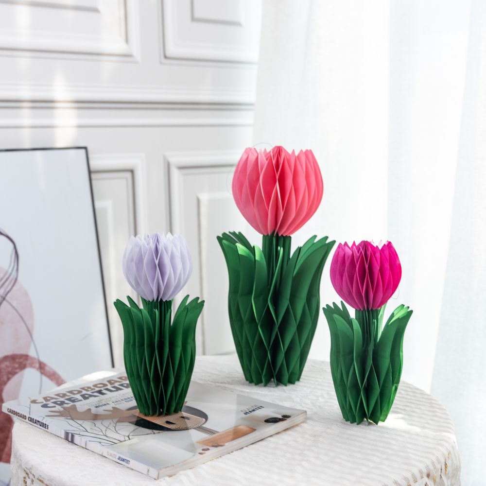 tulip paper decorations honeycomb floral centerpieces