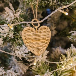 Customized Heart Handmade Weaving Ornament For Christmas Tree