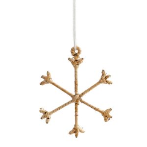 Hand Snowflake Wrapped Rattan Ornament Wholesale