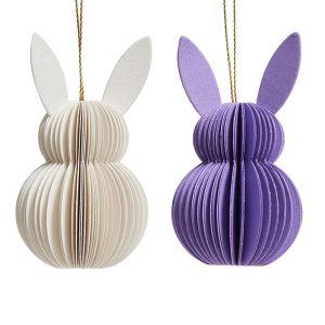 Honeycomb Paper Bunny Ornament Set Easter Party Decorations Supplier 2pcs