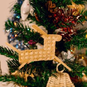 Natural Bambo Reindeer Boho Style Christmas Tree Decoration