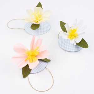 Paper Flower Hats Personalized Floral Paper Hats Set Supplier 3pcs