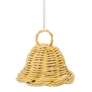 Personalized Handmade From Rattan Bell Woven Christmas Tree Ornaments