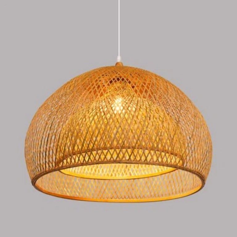 Rattan Light Brown Single Pendant