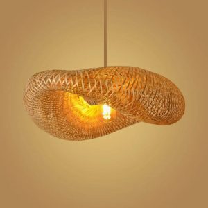 Woven Bamboo Pendant Lighting Vintage Rustic Rattan Ceiling Light