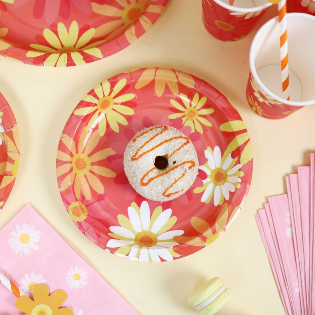 daisy themed paper plate Disposable Paper Tableware