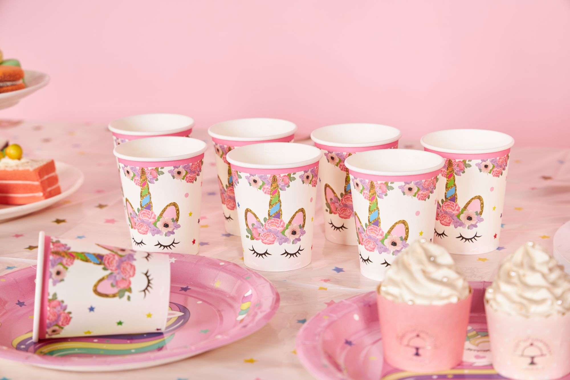 unicorn cups plates paper tableware supplier