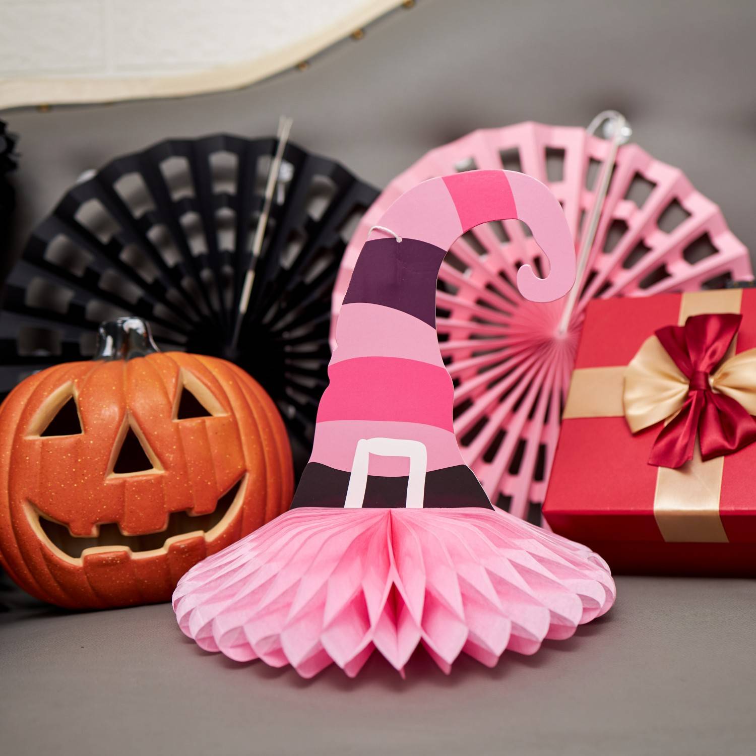 Halloween party paper fan decorations