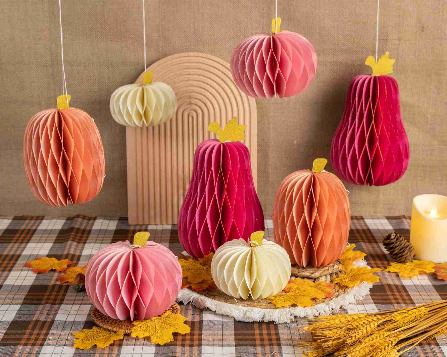 colorful paper pumpkin Halloween around the world