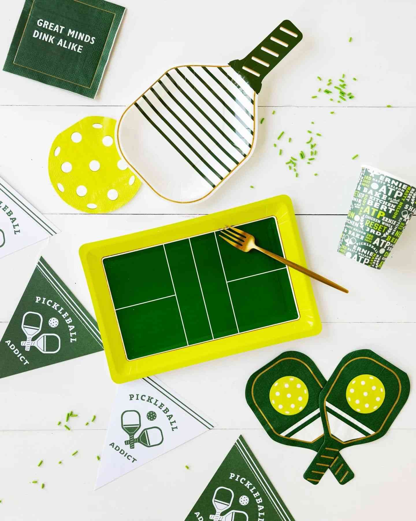 pickleball theme party tableware