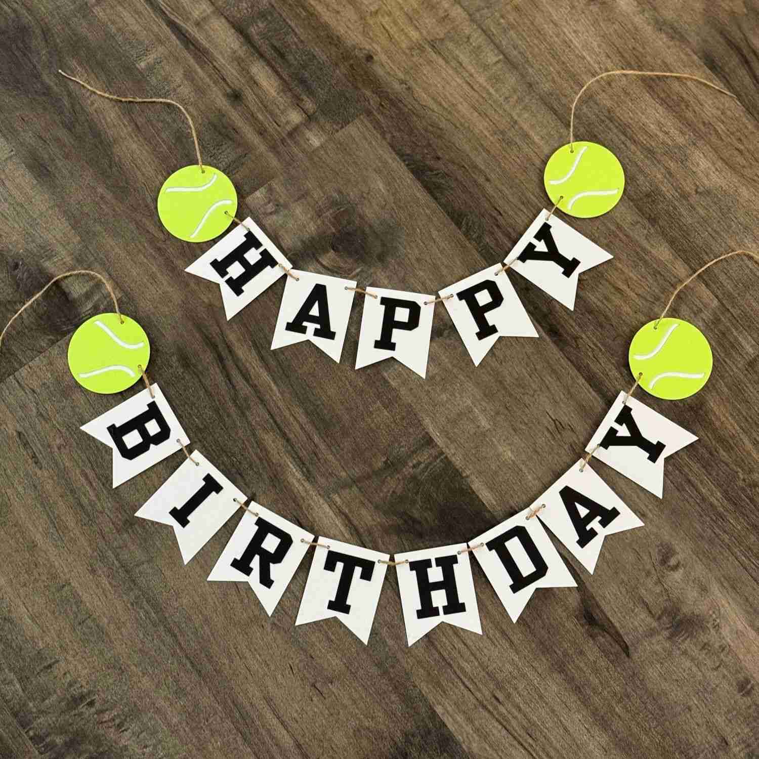 tennis themed happy birthday decorations