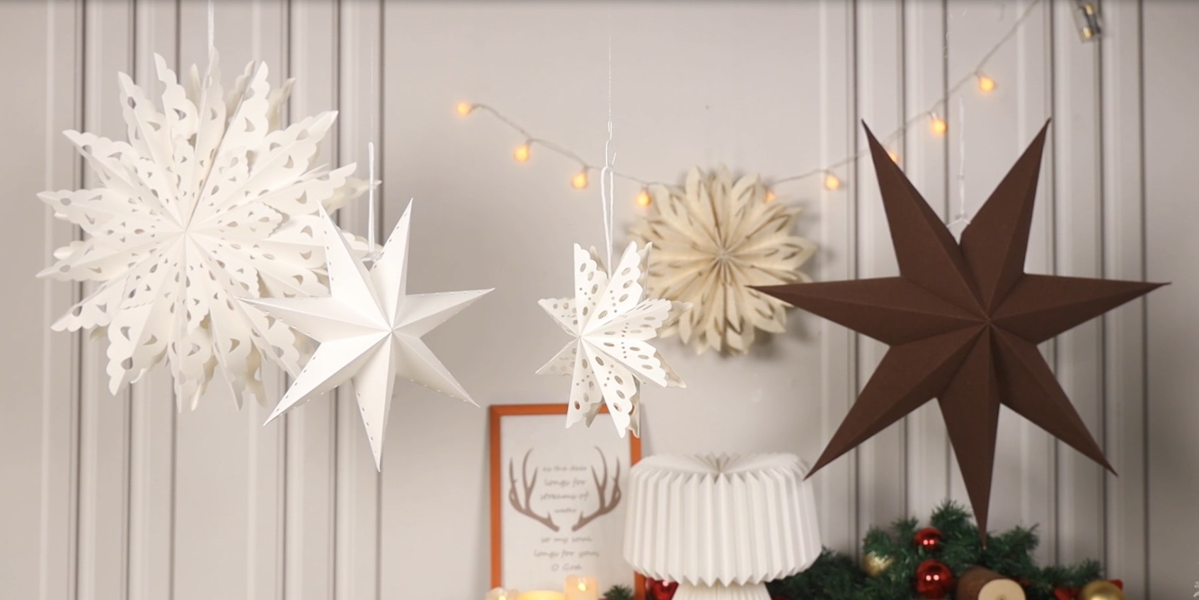 Varied Paper Types Origami Star Lampshades