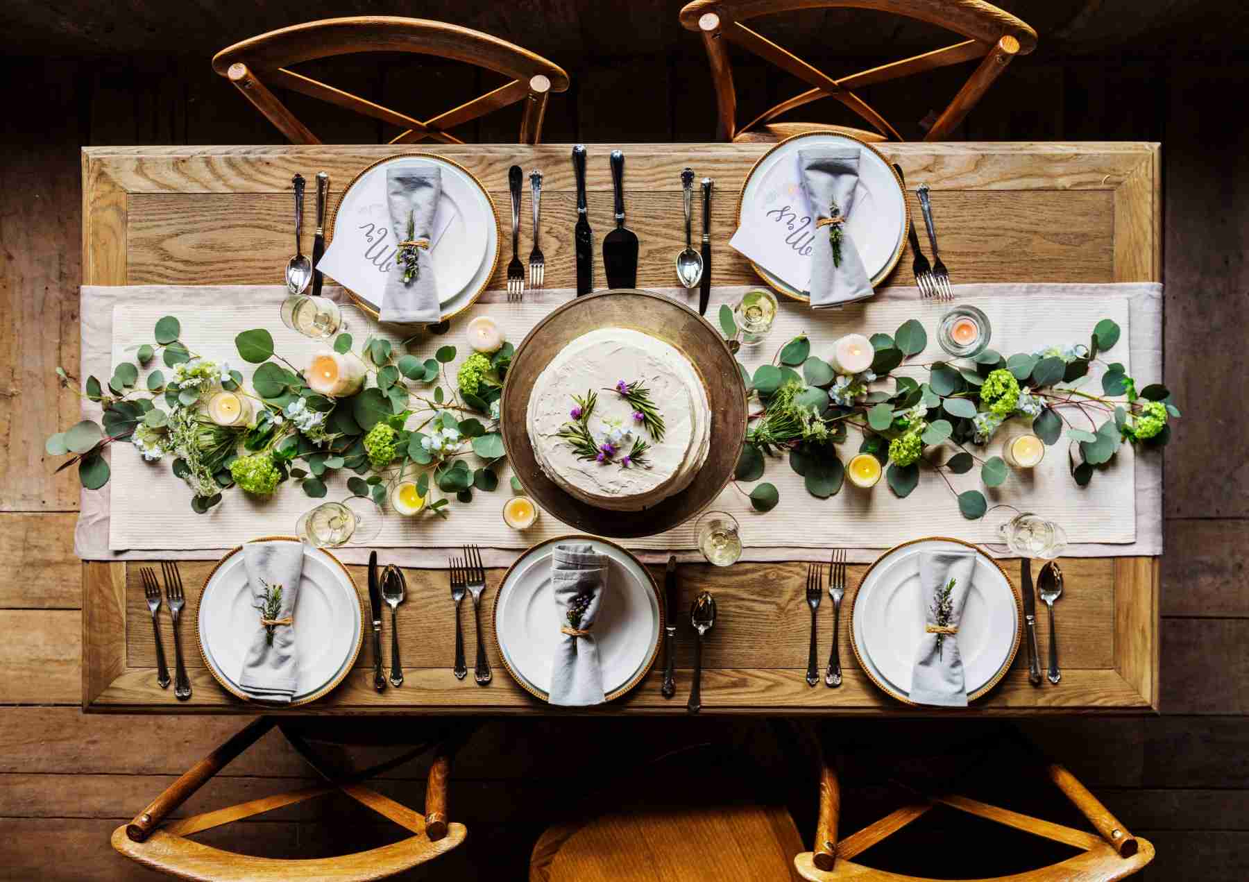 elegant restaurant table setting service reception