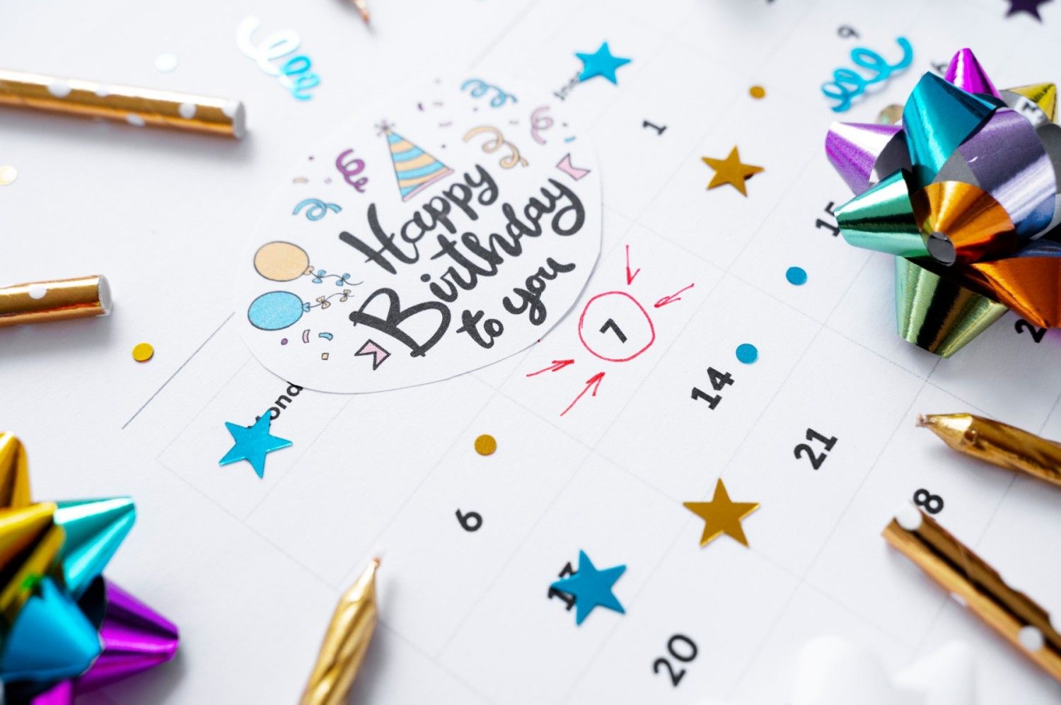 birthday memo added vibrant calendar