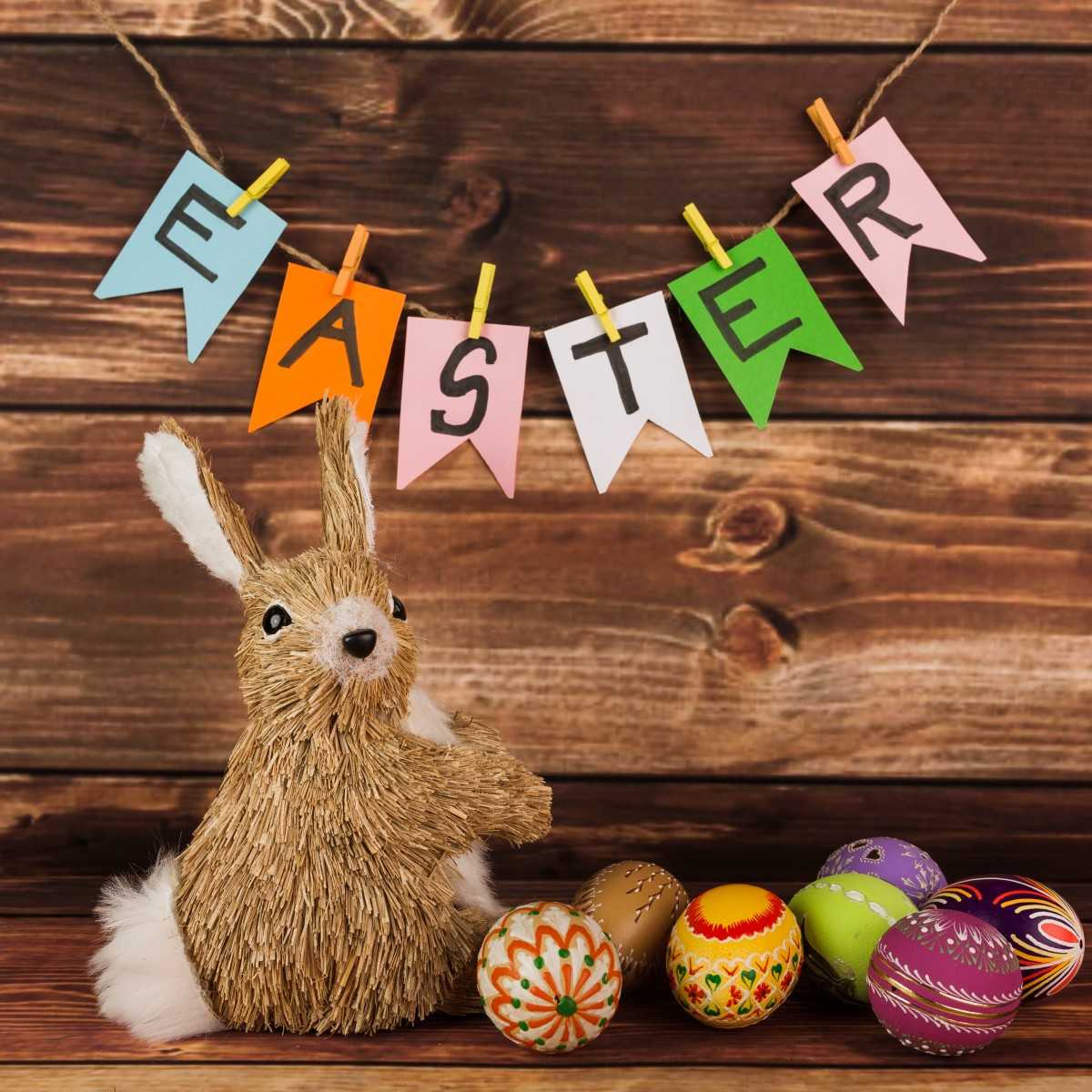 decorative rabbit with eggs