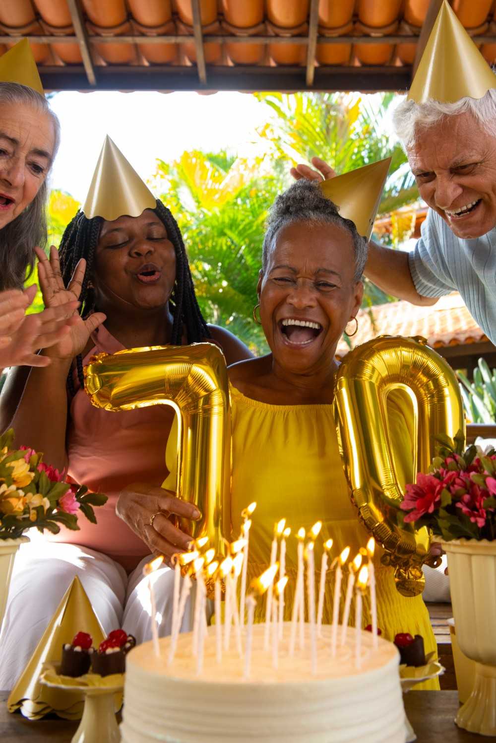 family celebrating birthday together